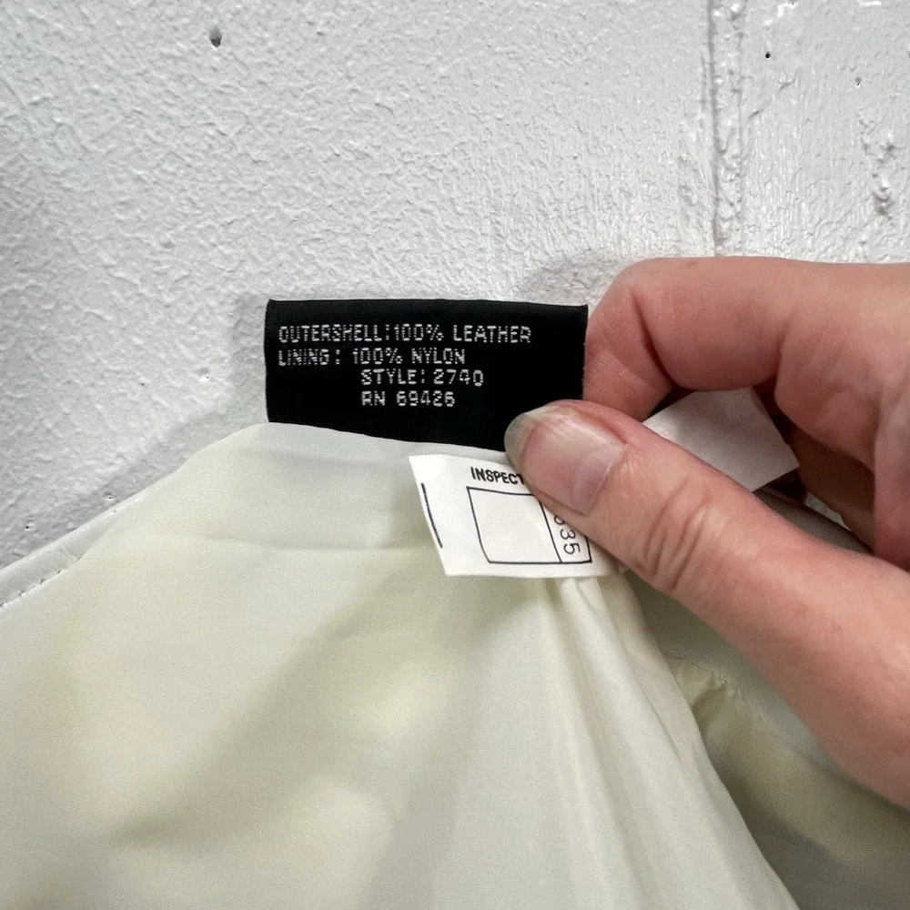 Byrnes‎ Baker Womens Size 8 White 100% Leather Pencil Skirt VTG
